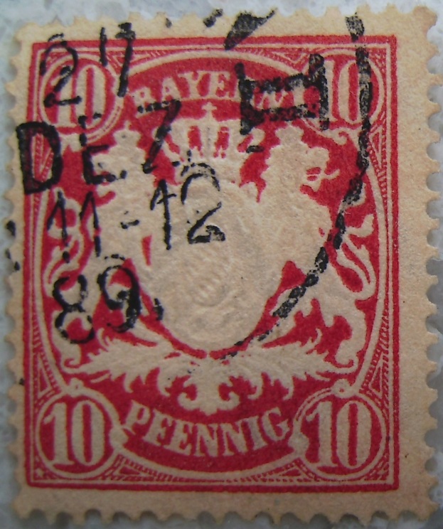 Briefmarke 10 Pfennig Rot 1889paint.jpg