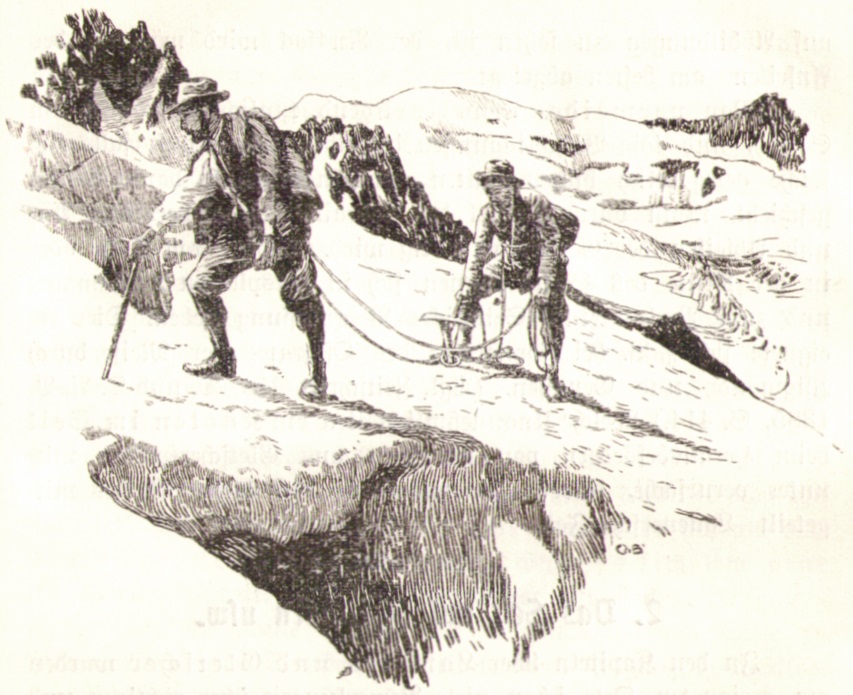 Otto Barth 1911_08 Gletschermarsch zu zweit am doppelten Seilp.jpg
