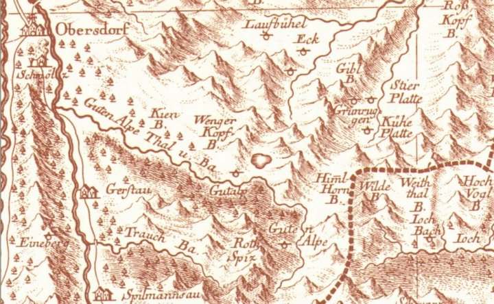 Einteilung der Alpen. Alte historische Landkarte 1901 B14RA 